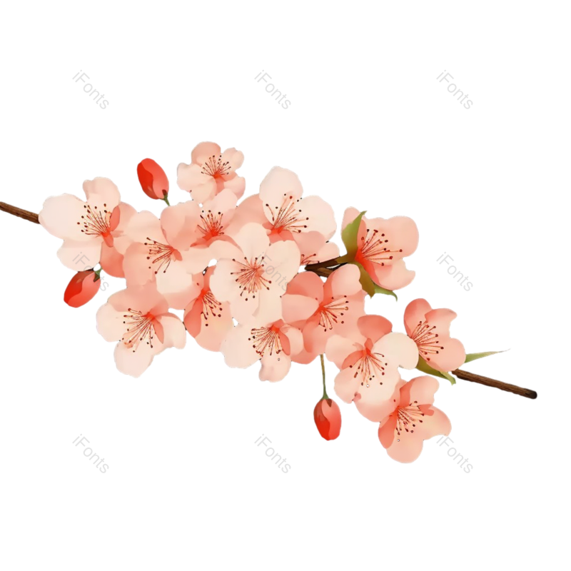 粉红色的花图片,黑色背景元素,樱花PNG,灰色背景免抠素材